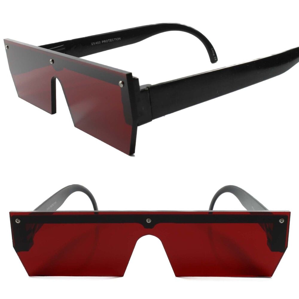 Futuristic Space Robot Party Rave Costume Futuristic Red Shield Sun Glasses